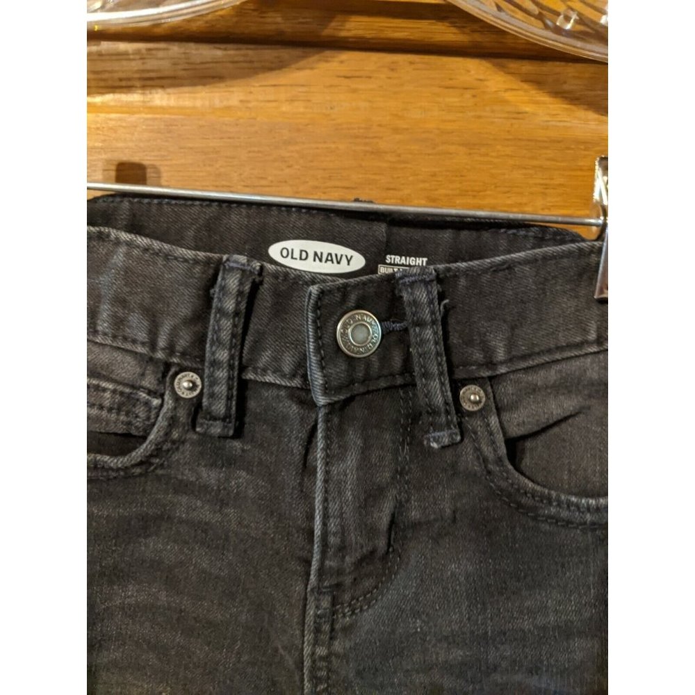 Old Navy Boys Jeans 5 Regular Adjustable Waist Black Pants - Picture 4 of 6